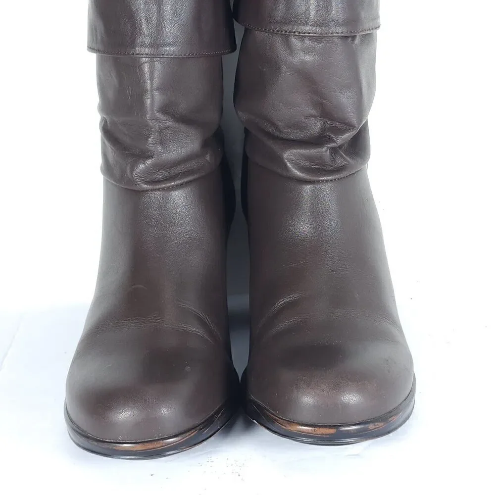 Dansko Women’s Bobbi US6-6,5 EU 37 Brown Leather Roll Down Slouch Boots